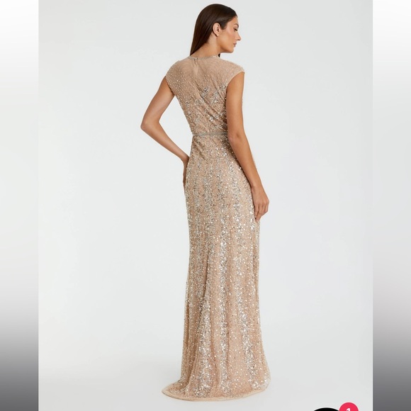 Gorgeous Mac Duggal Beaded Sleeveless Illusion Formal Dress Long Gown Size 6 - Picture 5 of 6